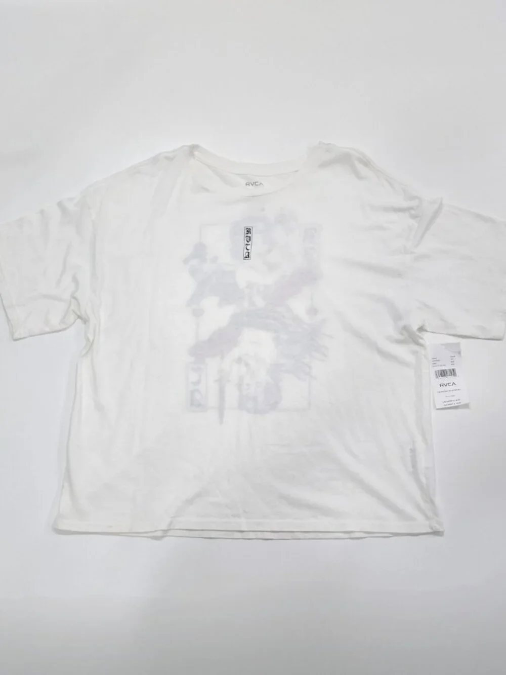 RVCA ✦ Angel Graphic Tee ✦ White Streetwear Art Print Top Casual Style M - Picture 4 of 7